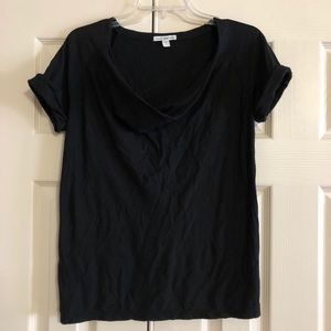 EUC James Perse cowl-neck linen t shirt 1 small